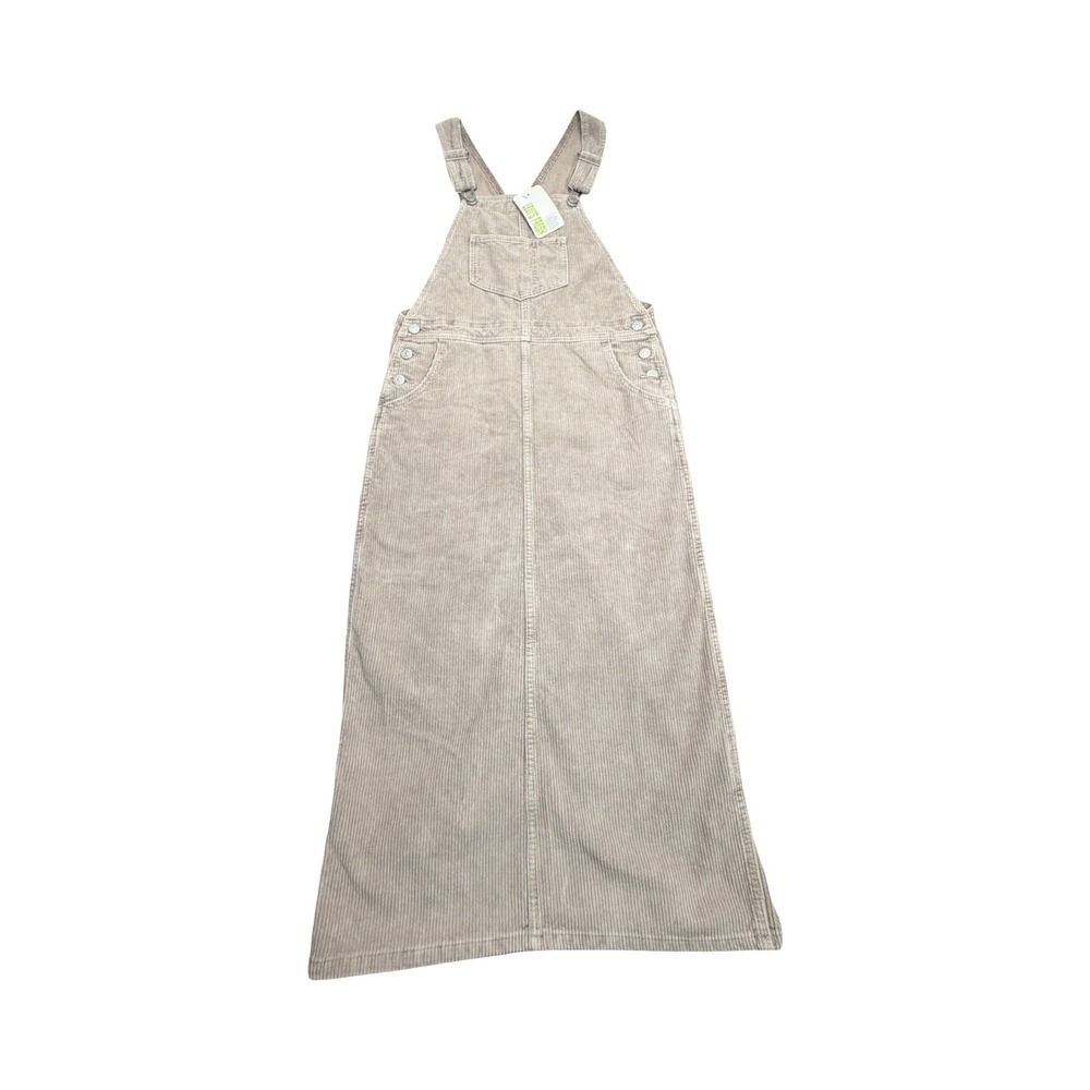 Levi's Premium Overall Dress Womens XS Taupe Fresh Corduroy Midi Jumper A1873